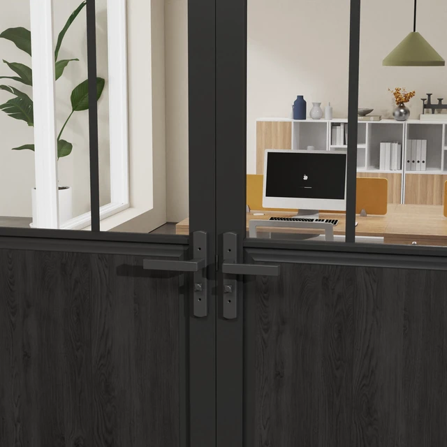 Alt view image 5 of 7 - French Interior Door Slab, Inchx 80 Inch Slab Door for Closet Certified Tempered Glass with MDF Panle Long Lasting