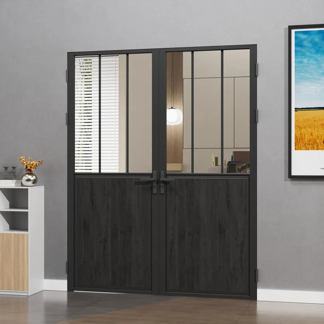Alt view image 7 of 7 - French Interior Door Slab, Inchx 80 Inch Slab Door for Closet Certified Tempered Glass with MDF Panle Long Lasting