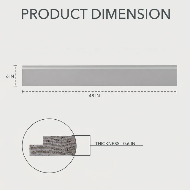 Alt view image 2 of 7 - Pack 48 6 Inch Hemlock Wall Panels, Indoor Outdoor Wall Cladding Solid Decorative Siding for Living Patio DIY Easy