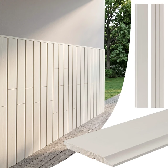 Main image of Pack 48 6 Inch Cedar Wall Panels, Indoor Outdoor Wall Cladding Solid Decorative Siding for Living Patio DIY Easy