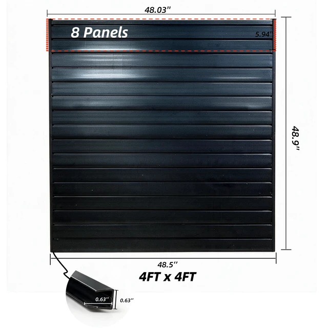 Alt view image 6 of 7 - PVC Slatwall Panel Kit, 4 ft Wall Storage System with Safety Lock Hooks Lightweight Water Resistant Panels Hidden