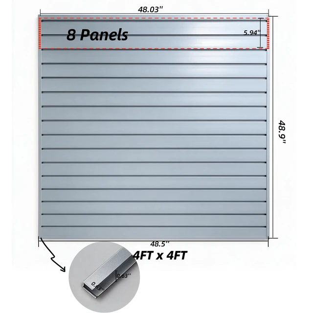 Alt view image 6 of 7 - PVC Slatwall Panel Kit, 4 ft Wall Storage System with Safety Lock Hooks Lightweight Water Resistant Panels Hidden