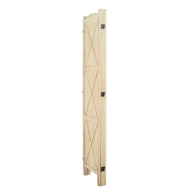Alt view image 4 of 5 - Country 4 Panel Arc Top Divider Wood Frame Shaped Panel Divider, Natural, Solid Wood
