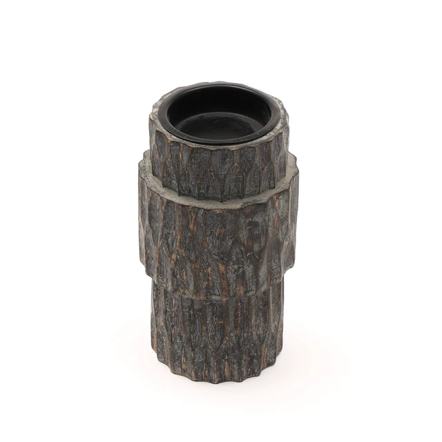 Alt view image 2 of 5 - Decorative Wooden Centerpiece Candle Holder 3.5 Candle Stand for Any Occasion, Walnut, Wood