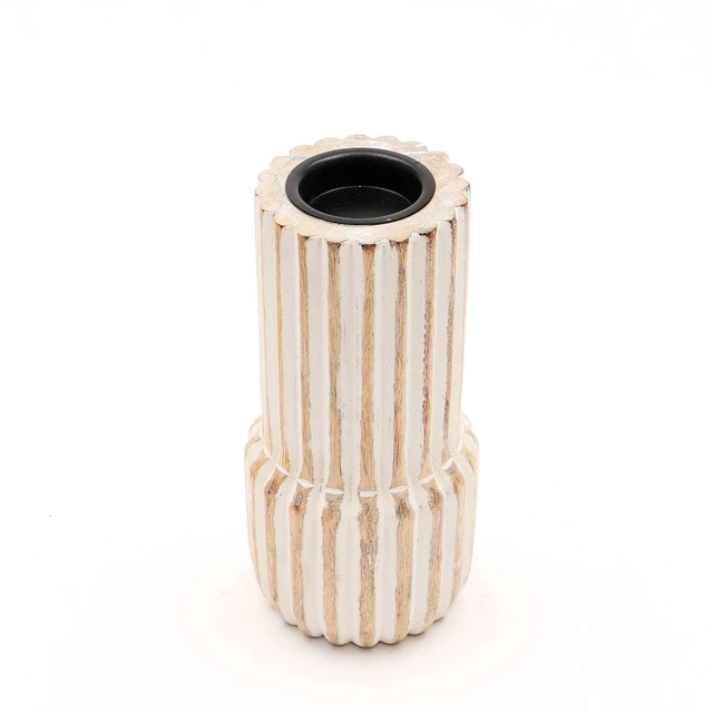 Alt view image 3 of 5 - Decorative Wooden Centerpiece Candle Holder 4 Candle Stand for Any Occasion, Walnut, Wood