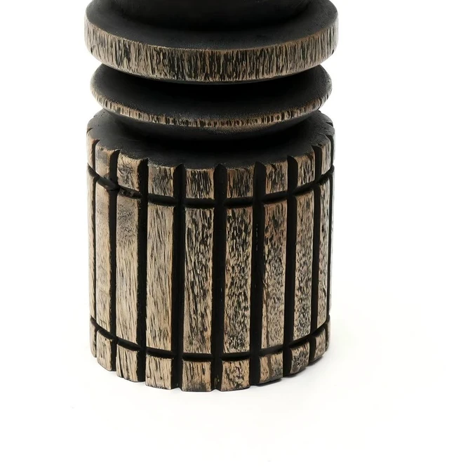 Alt view image 2 of 5 - Decorative Wooden Centerpiece Candle Holder 4 Candle Stand for Any Occasion, Black, Wood
