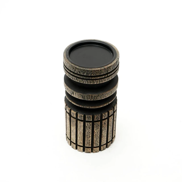 Alt view image 3 of 5 - Decorative Wooden Centerpiece Candle Holder 4 Candle Stand for Any Occasion, Black, Wood