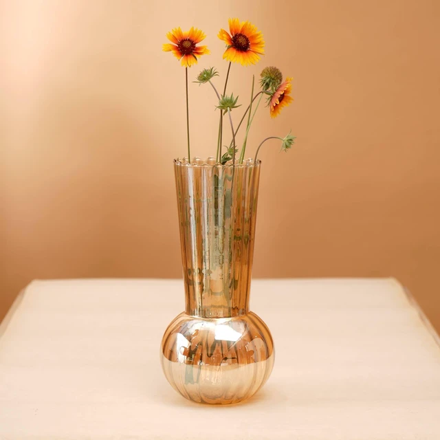 Main image of Whimsy Whirlpool Small Vase 6.2 9.2 Inch Decorative Accent, Events Swirl Design for Floral Arrangements