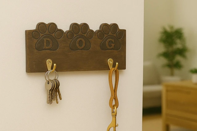 Alt view image 4 of 5 - Tail Tidy Leash Holder, Natural, Wood and Metal