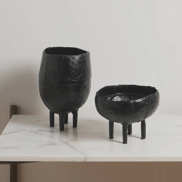Alt view image 2 of 5 - Decorative Sollender Aluminium Table Vase for Living Table Décor-6, Black, Clay