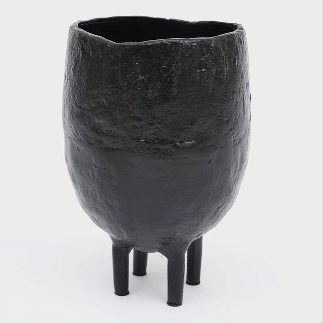 Alt view image 3 of 5 - Decorative Sollender Aluminium Table Vase for Living Table Décor-6, Black, Clay