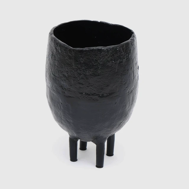 Alt view image 5 of 5 - Decorative Sollender Aluminium Table Vase for Living Table Décor-6, Black, Clay