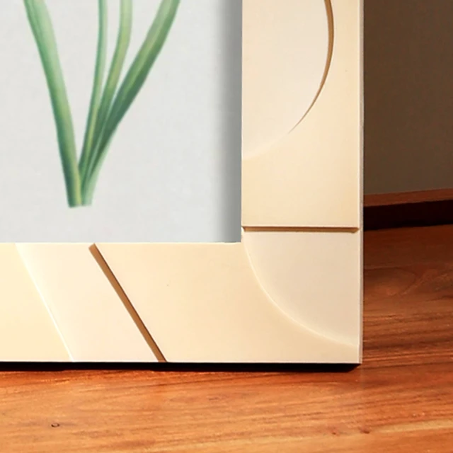 Alt view image 2 of 5 - Handmade Abstract Cut Photo Frame Picture Frame for 5 7 Inch Photo, Ivory, Wood