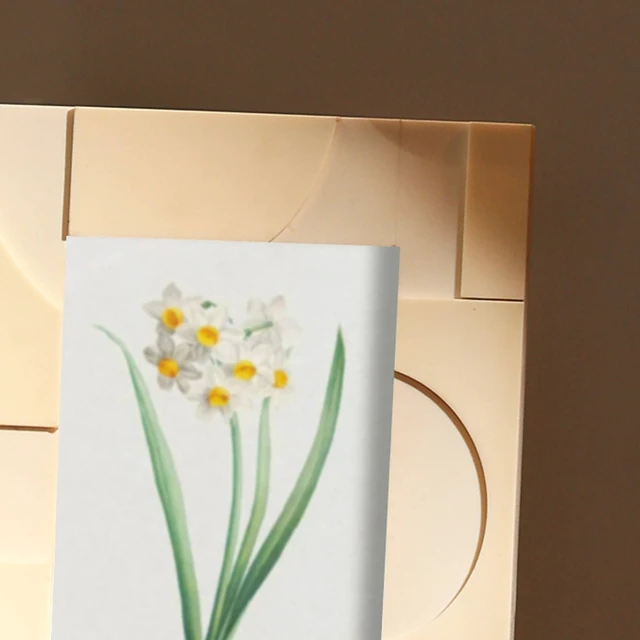 Alt view image 5 of 5 - Handmade Abstract Cut Photo Frame Picture Frame for 5 7 Inch Photo, Ivory, Wood
