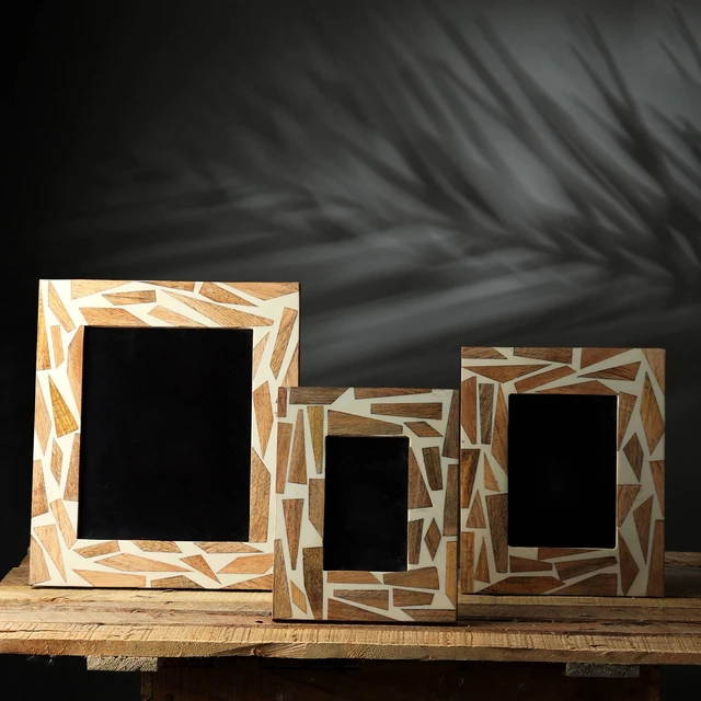 Alt view image 4 of 5 - Romantic Picture Frame Photo Frame Wooden Photo Natural, Wood