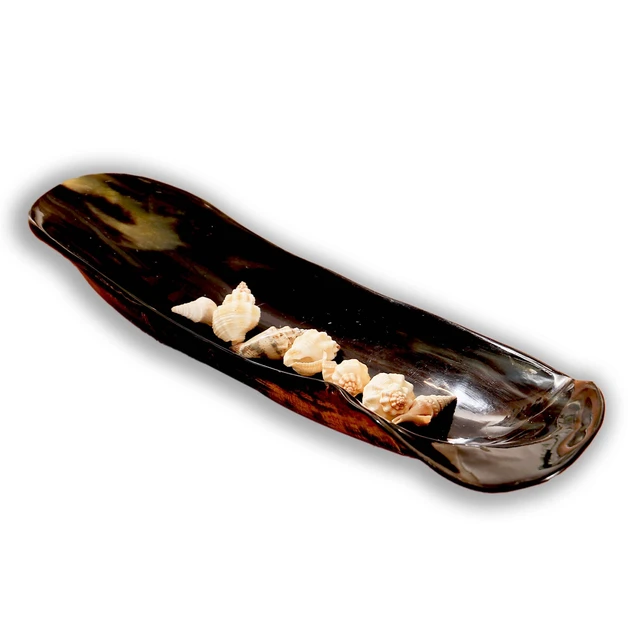 Alt view image 2 of 5 - Handmade Nature Horn Decorative Tray Mixed Horn Finish, Black, Bone