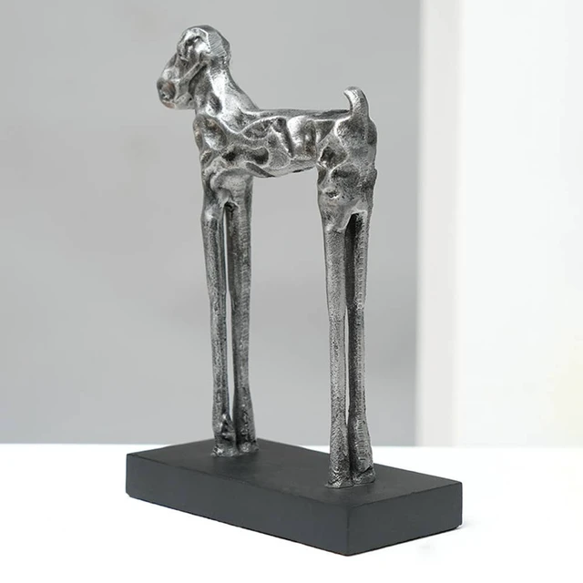 Alt view image 2 of 5 - Tall Dog Figurine Aluminum Sculpture-5 2.4, Black Silver, Aluminium