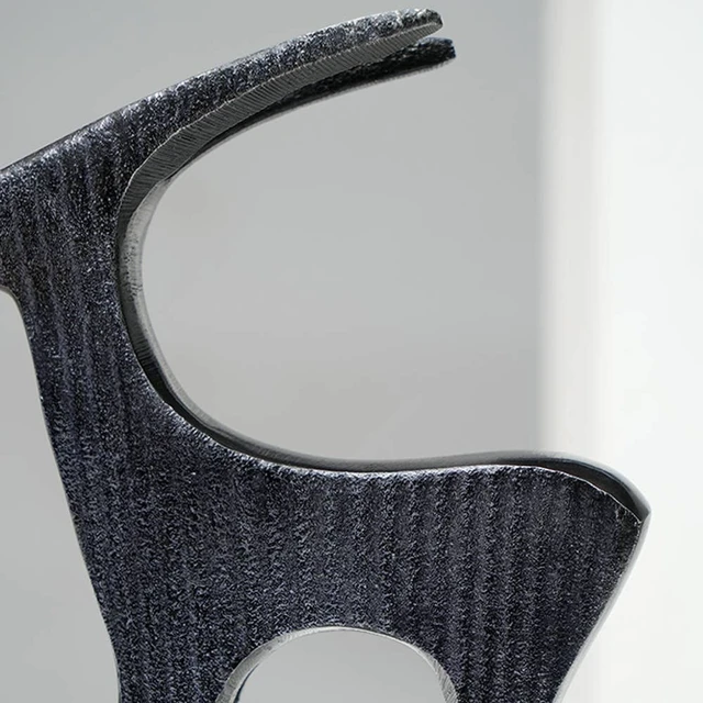Alt view image 4 of 5 - Ribbed Deer Sculpture Aluminum Table Décor, 7 1.5, Black, Aluminium