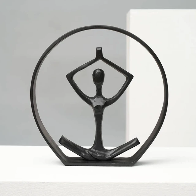 Main image of Aluminum Yoga Pose Sculpture Figurine-10 1.5, Black, Aluminium