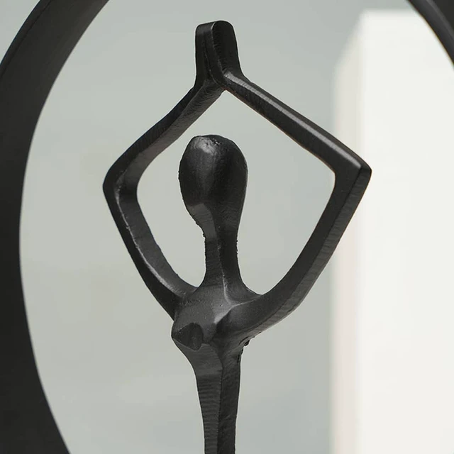 Alt view image 5 of 5 - Aluminum Yoga Pose Sculpture Figurine-10 1.5, Black, Aluminium