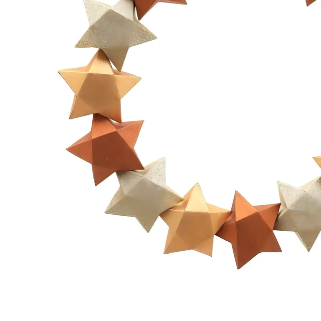 Alt view image 5 of 5 - Handcrafted Holiday Paper Blossom Wreath Festive Decor, Copper