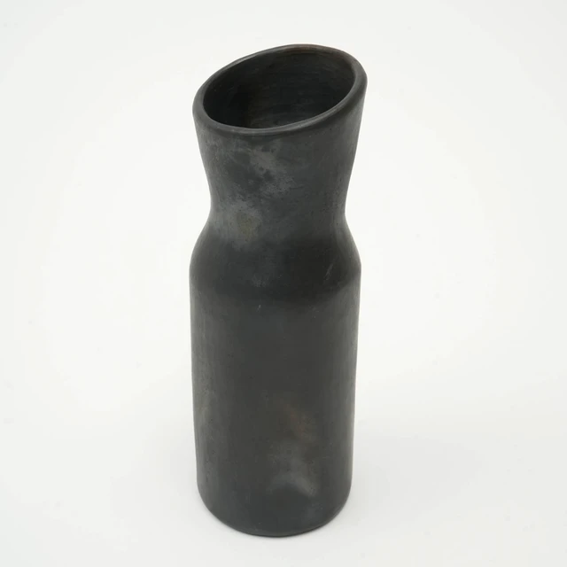 Alt view image 3 of 5 - Pottery Vase Inchx3.5 Inch Handmade Clay, Black