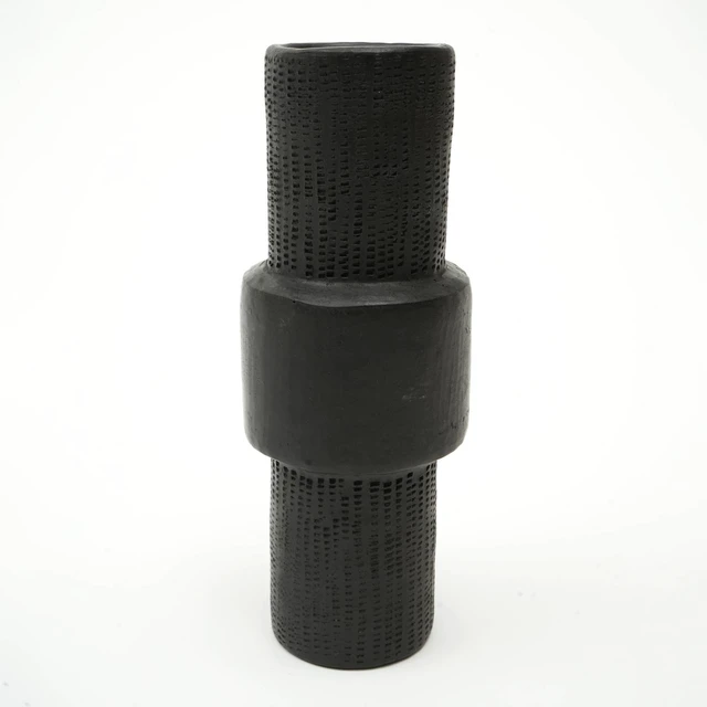 Alt view image 3 of 7 - Pottery Décor Object Inchx3.75 Inch Handmade Clay Art, Black