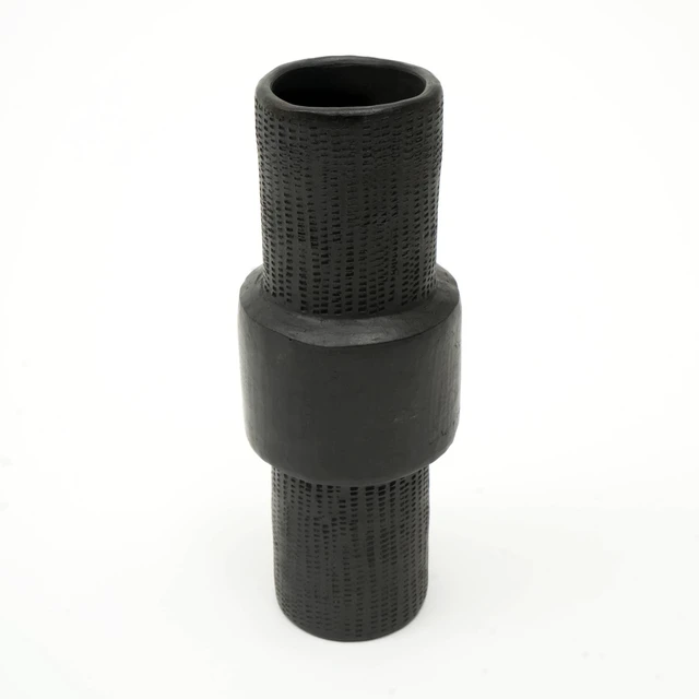 Alt view image 2 of 7 - Pottery Décor Object Inchx3.75 Inch Handmade Clay Art, Black