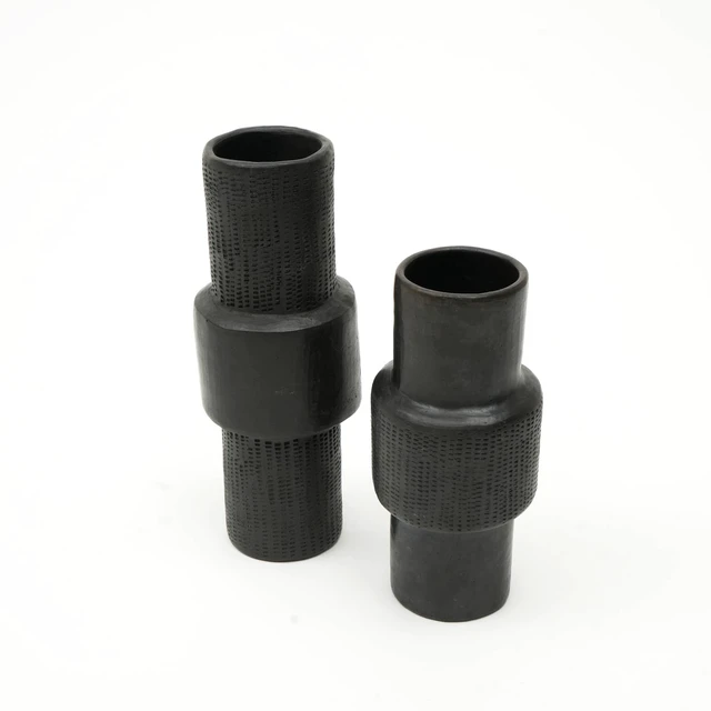 Alt view image 2 of 7 - Pottery Décor Object Inchx3.75 Inch Handmade Clay Art, Black