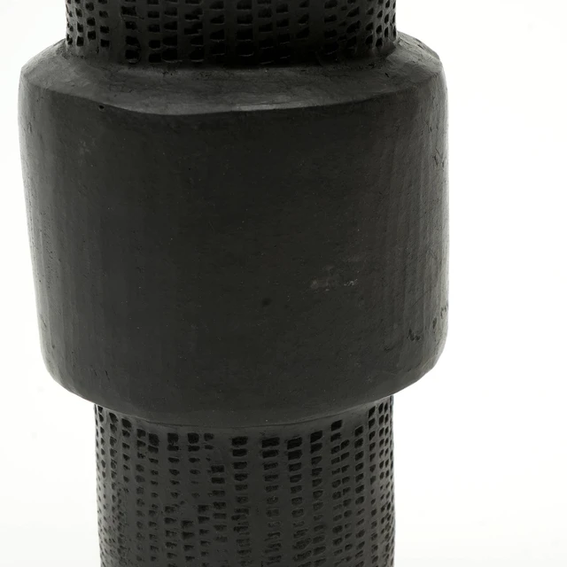 Alt view image 4 of 7 - Pottery Décor Object Inchx3.75 Inch Handmade Clay Art, Black