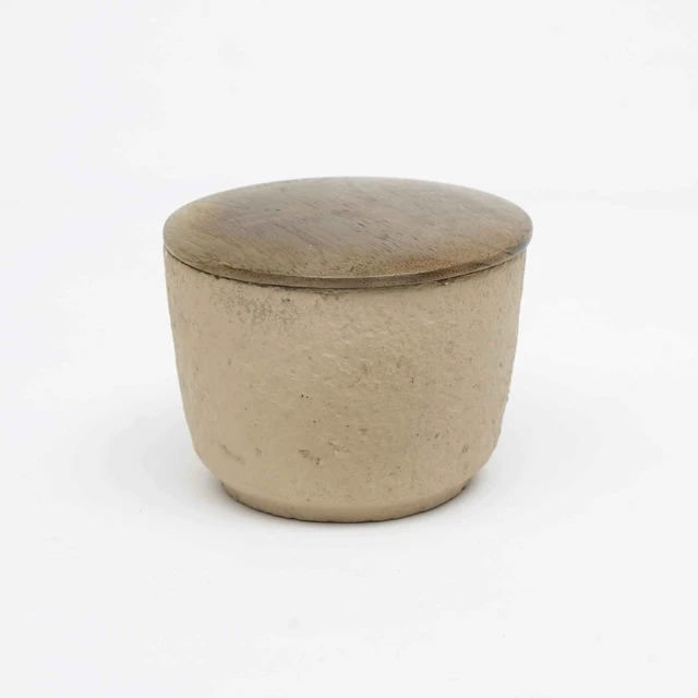 Alt view image 5 of 5 - Jar Candle Ecomix Wax Fill with Wooden Lid Mimosa, 7 oz, Light Beige, Soy Wax