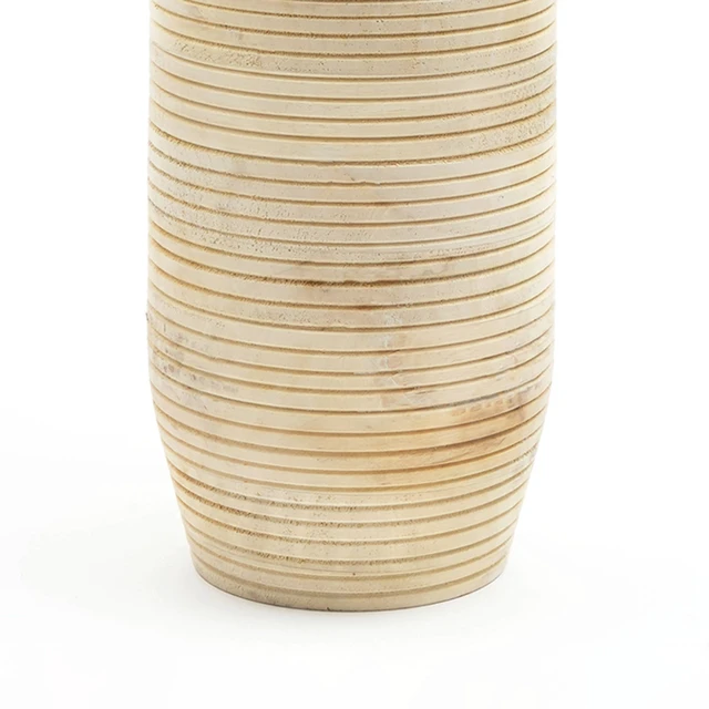 Alt view image 4 of 5 - Decorative Handcrafted Accent Vase for Living 7, Beige, Wood