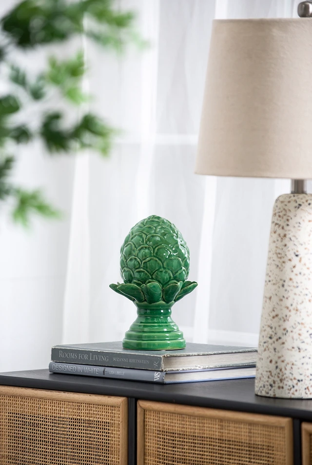 Alt view image 5 of 7 - 6 6x9.5 Inch Helsa Artichoke Accent, Medium, Green, Ceramic