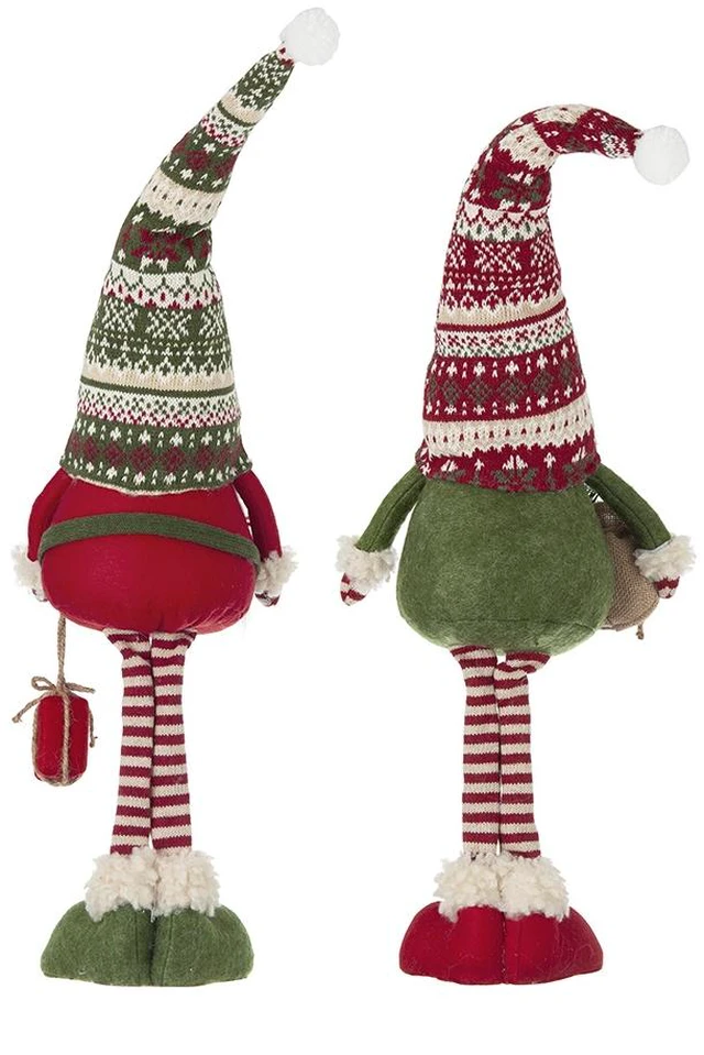Alt view image 3 of 5 - 2 8.7 5.5 29.5 Inch Fabric Standing Holiday Gnomes, Knit Hats, Multi, Polyester