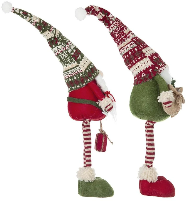 Alt view image 5 of 5 - 2 8.7 5.5 29.5 Inch Fabric Standing Holiday Gnomes, Knit Hats, Multi, Polyester