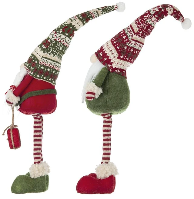 Alt view image 4 of 5 - 2 8.7 5.5 29.5 Inch Fabric Standing Holiday Gnomes, Knit Hats, Multi, Polyester
