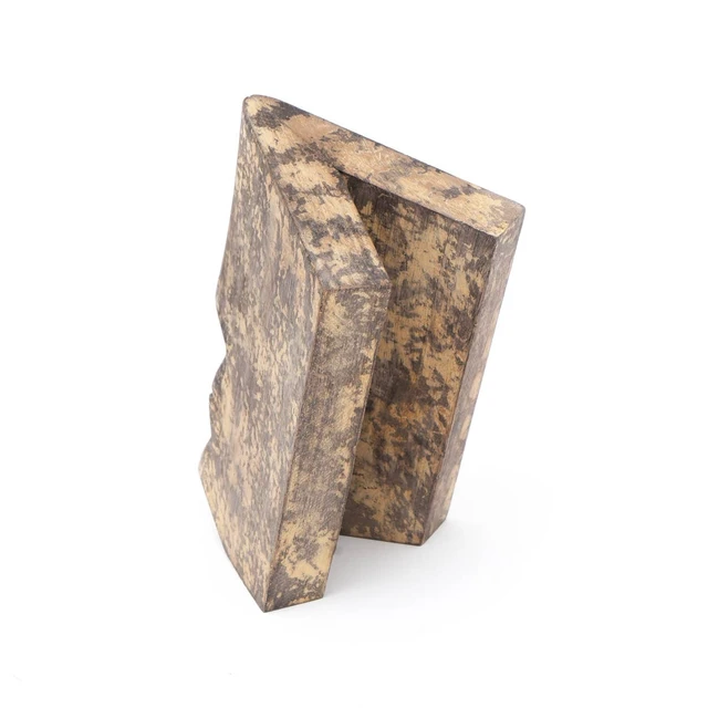 Alt view image 5 of 6 - Figurines and Sculptures Wooden Face Decor Object 6 5.5, Brown, Wood