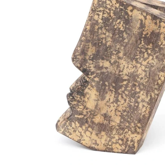 Alt view image 3 of 6 - Figurines and Sculptures Wooden Face Decor Object 6 5.5, Brown, Wood