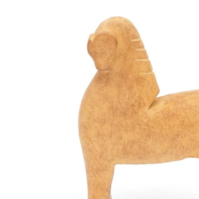 Alt view image 4 of 5 - Animals Figurines and Sculptures Wooden Horse Décor Object Size 8 2.5, Brown, Wood