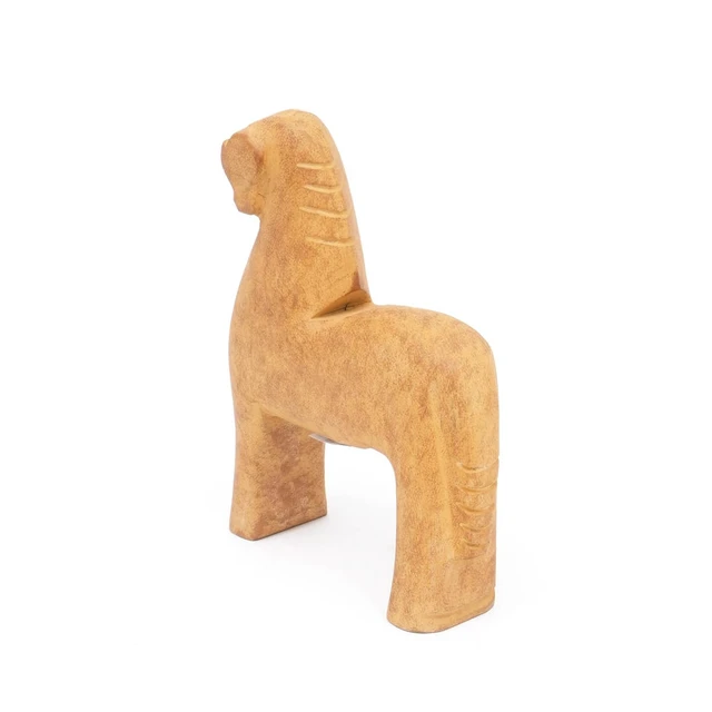 Alt view image 3 of 5 - Animals Figurines and Sculptures Wooden Horse Décor Object Size 8 2.5, Brown, Wood
