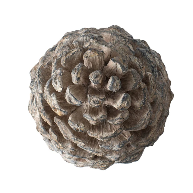 Alt view image 4 of 7 - Set Pinecone Table Decor, Small Large, Gray, Polyresin