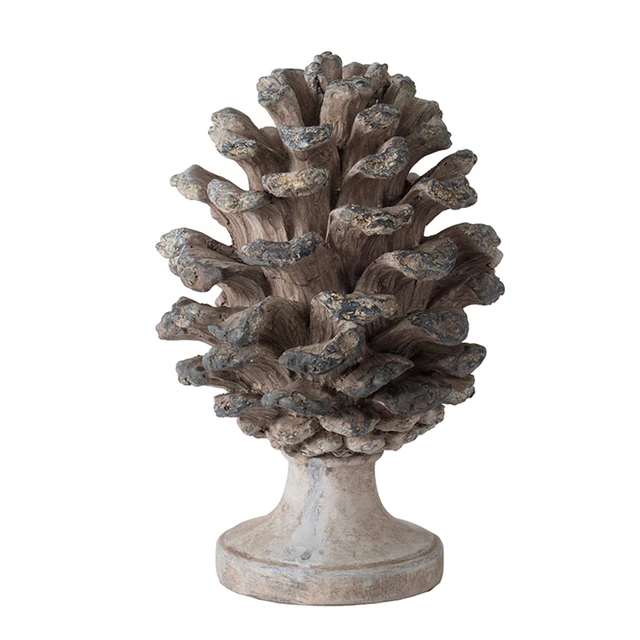 Alt view image 6 of 7 - Set Pinecone Table Decor, Small Large, Gray, Polyresin