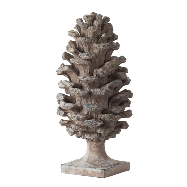 Alt view image 3 of 7 - Set Pinecone Table Decor, Small Large, Gray, Polyresin
