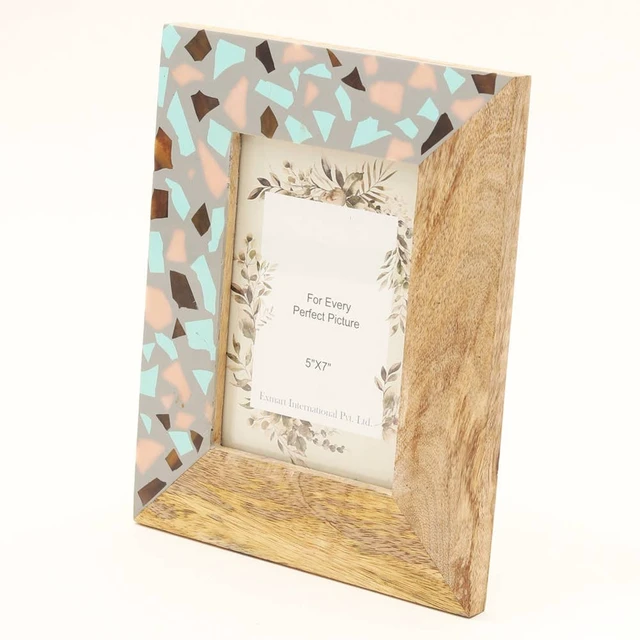 Alt view image 3 of 6 - Handmade Solid Resin Photo Frame Inchx Mango and Glass, Multi
