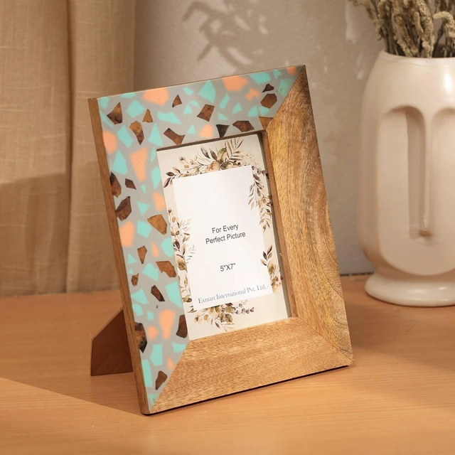 Main image of Handmade Solid Resin Photo Frame Inchx Mango and Glass, Multi