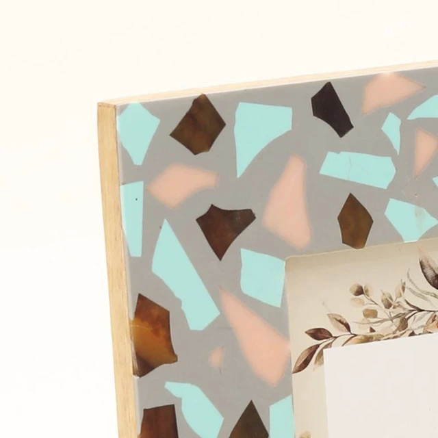 Alt view image 6 of 6 - Handmade Solid Resin Photo Frame Inchx Mango and Glass, Multi