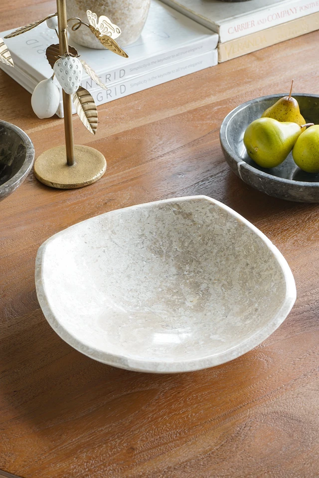 Alt view image 2 of 7 - 10 3 Inch Plate, Shallow Bowl, Beige, Marble