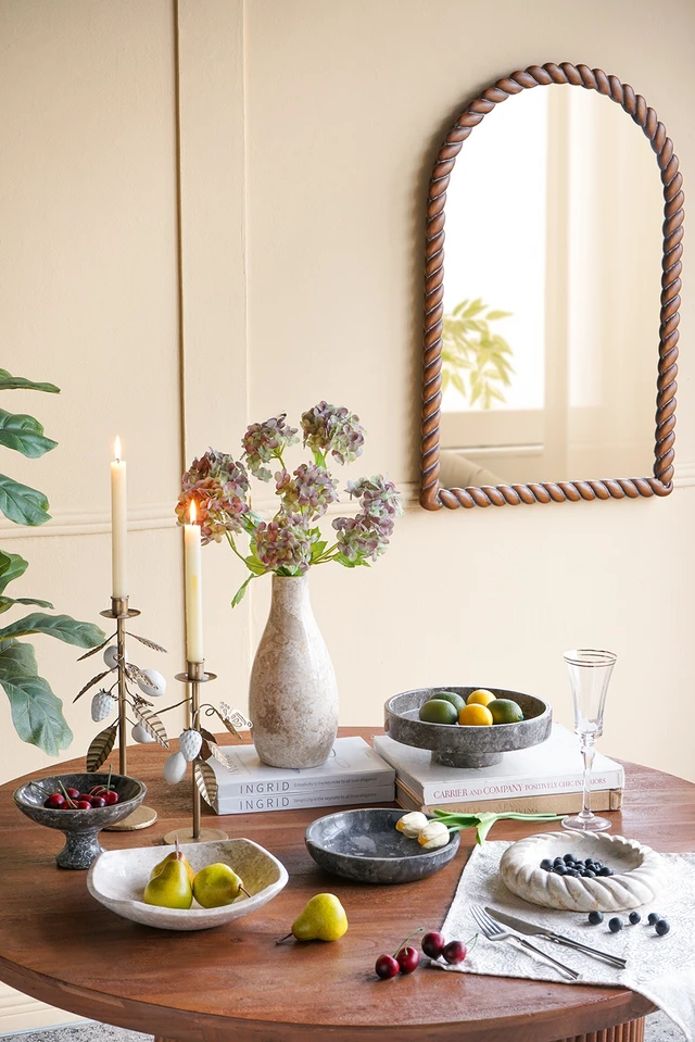 Alt view image 7 of 7 - 10 3 Inch Plate, Shallow Bowl, Beige, Marble