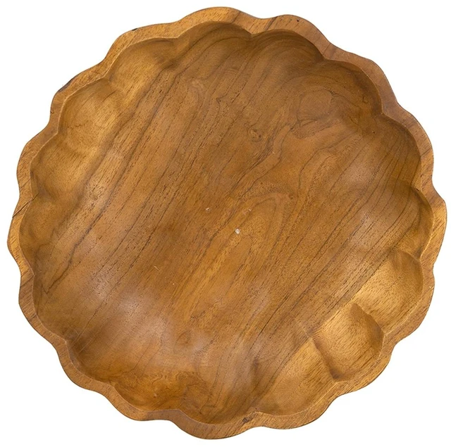 Alt view image 2 of 7 - 9.8 2.4 Inch Round Shallow Bowl with Earthy Brown Finish, Wood