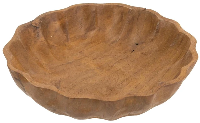Alt view image 3 of 7 - 9.8 2.4 Inch Round Shallow Bowl with Earthy Brown Finish, Wood